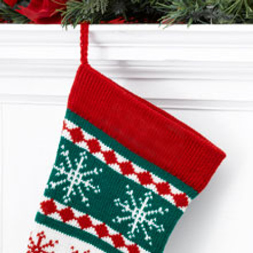 Wool personalized Christmas Stocking Red Snowflakes, MerryStockings zoom