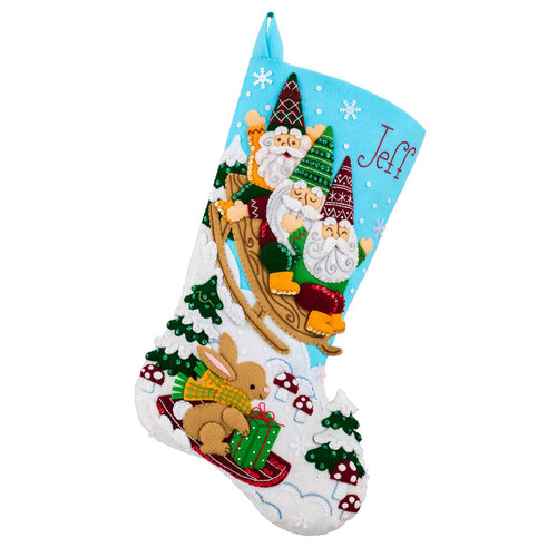 Bucilla Gnomes on the Go Felt Christmas Stocking Kit available at MerryStockings
