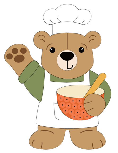 MerryPatterns by MerryStockings | Chef Bear Felt Ornament Pattern (Digital Download)