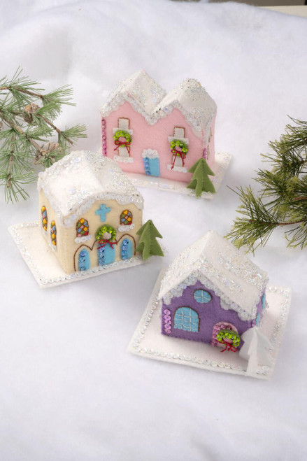Bucilla Village Felt Appliqué Kit – Set of 3, available at MerryStockings