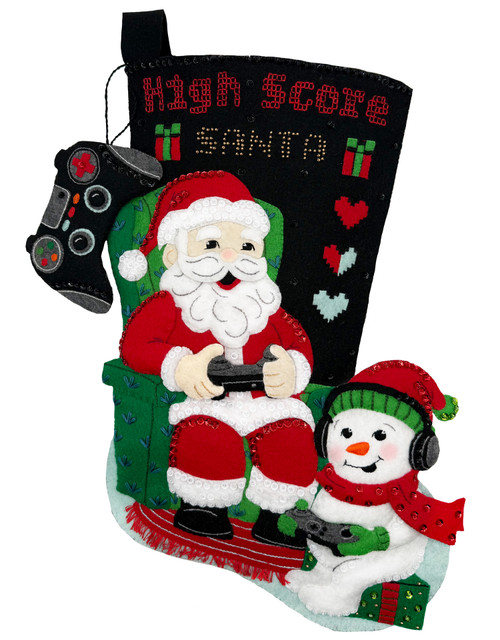 High Score Santa Felt Christmas Stocking Kit by MerryStockings