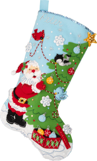 Trimming with Treats Bucilla Felt Christmas Stocking Kit available at MerryStockings