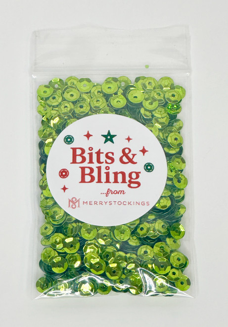 Lime Green 5MM Slightly Cupped Sequins – Bits & Bling from MerryStockings (1200 pack) Bucilla