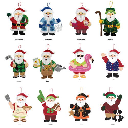 MerryCollectibles | Santa thru the Seasons Felt Ornament Kit SUBSCRIPTION
