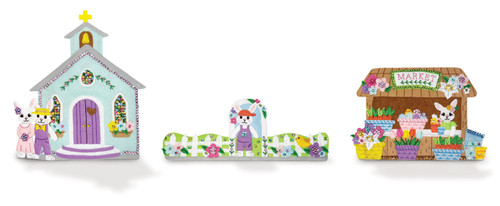 Easter Village Expansion Felt Kit with Church Market and Gate