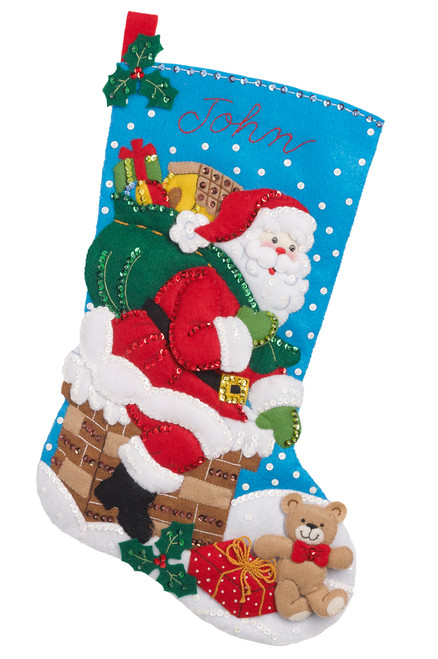 Down the Chimney Bucilla Christmas Stocking Kit MerryStockings