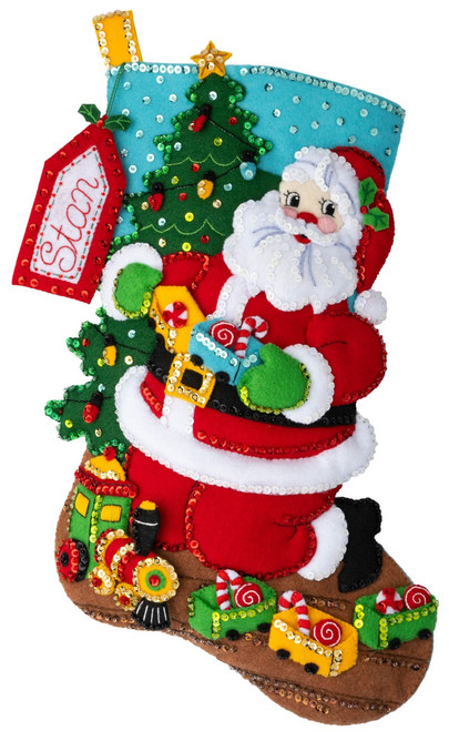 Bucilla Felt Applique 18 Stocking Making Kit, Doctor Santa, Perfect for  DIY Arts and Crafts, 89325E