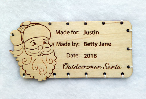 Personalized WoodenTag | Outdoorsman Santa