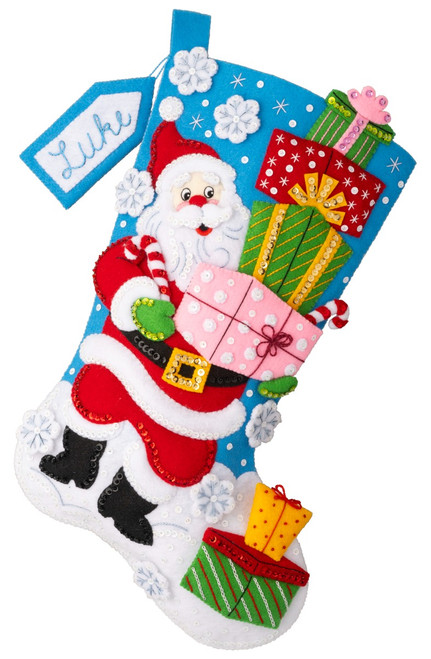 MerryStockings presents Santa's Gifts Galore Bucilla Felt Stocking Kit