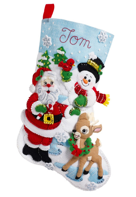MerryStockings Gumdrop Lane 18 Felt Christmas Stocking Kit