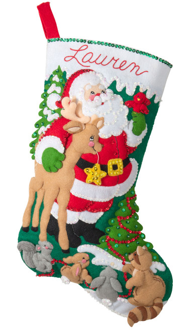 Forest Greetings Bucilla Christmas Stocking Kit