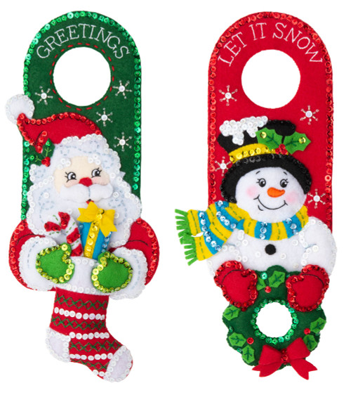 Christmas Greetings Bucilla Door Hangers Kit (set of 2)