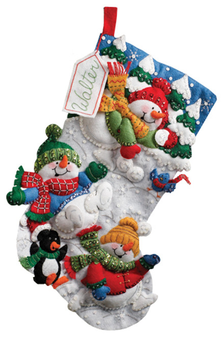 Jolly Pups Santa Felt Stocking Applique From Bucilla - Bucilla