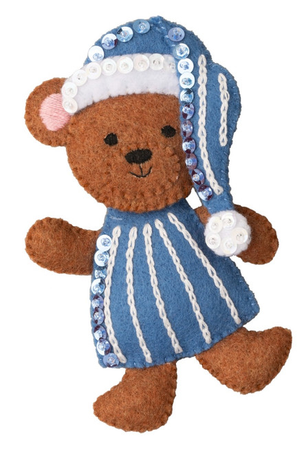 Holiday Dreaming Bucilla Felt Ornament Kit (set of 4), Bear