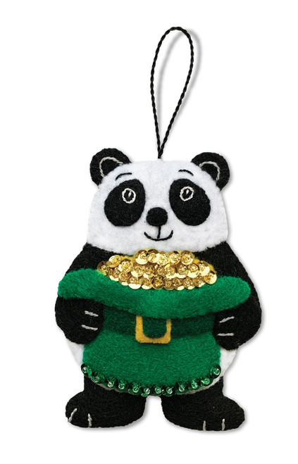 MerryCollectibles | ST. PATRICK'S PANDA, Felt ornament kit, Similar to Bucilla