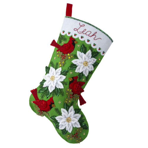 Blossoms and Birds Bucilla Felt Stocking Kit from MerryStockings
