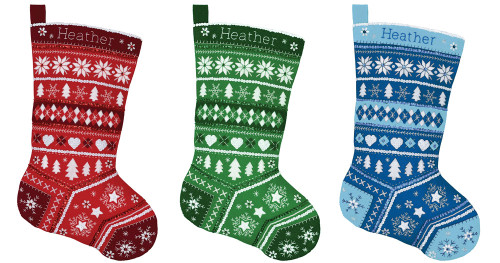 Fair Isle Christmas: BLUE Stocking Kit by MerryStockings