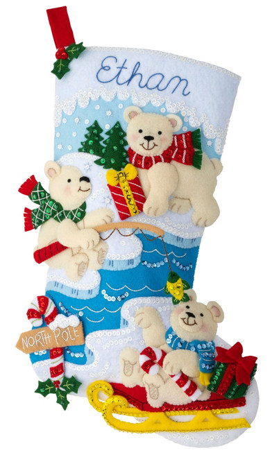 Polar Bear Buddies Bucilla Felt Stocking Kit