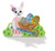 MerryStockings exclusive Mantel Series spring/easter village. Bunny Wheel barrel.