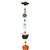 Vertical Halloween garland made of felt featuring bat, ghost, candy corn, cauldron, and pumpkin