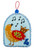 Four calling birds felt ornament kit with embroidered bird, musical notes, and blue sequin border