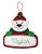 Premium personalized polar bear felt name tag ornament with embroidered name and festive detailing