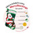 Soccer Santa MerryStockings Bucilla felt Christmas stocking showing Santa kicking a soccer ball, polar bear goalie, snowman referee, and a personalized shield name tag. North Pole United Contents