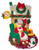 Grandma's Christmas Stocking felt appliqué kit featuring Grandma knitting by the fireplace with a playful kitten and personalized yarn ornament.