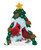 Cardinal Christmas TreeScape felt appliqué kit with two red cardinals, evergreen branches, pinecones, snowflakes and gold star