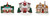THE MANTEL SERIES Classic Village Movie Theater Edition felt kit with Christmas movie theater hospital and house