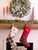 Stewart plaid personalized Stocking | White | Amana Woolen Mill