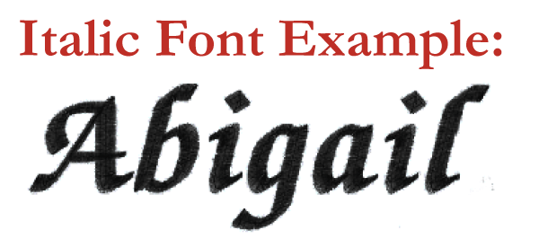 Calgary Font for Emrboidery of Christmas Stockings