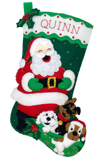 Snowboard Santa Felt Stocking Kit From Merrystockings 