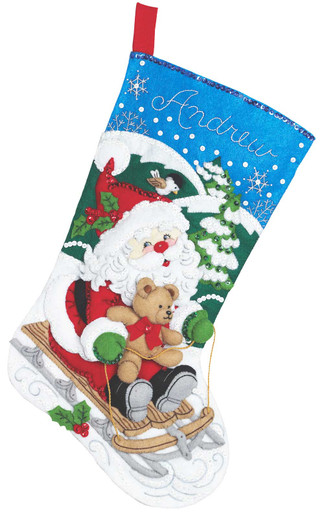 Santa's List - Christmas Stocking Felt Applique Kit