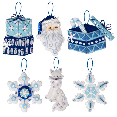Arctic Friends and Santa Felt Ornament kit from Bucilla, set of 6