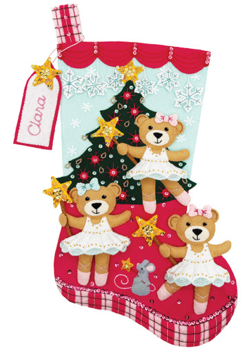 アンリ人形　ANRI 【First Christmas Stocking】 Starlit Stage Felt Christmas Stocking Kit by MerryStockings