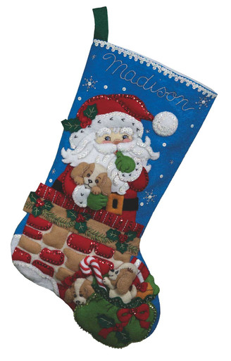 Plaid Bucilla Felt Christmas Stocking Kit, Stocking Kit with Santa