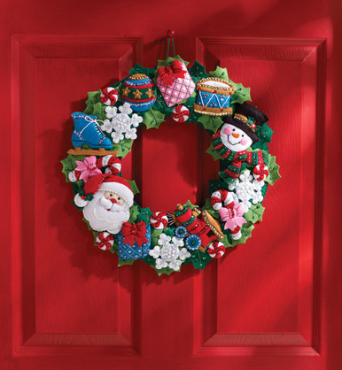 Bucilla Christmas Toys Felt Applique Wreath