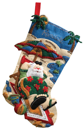 Bucilla 18-inch Christmas Stocking Felt Applique Kit 86105 Coolin It