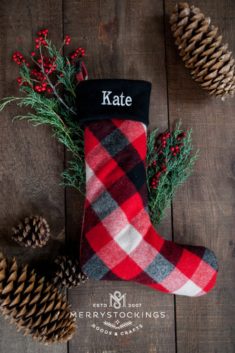 Red Velvet Personalized Christmas Stocking by MerryStockings -  MerryStockings