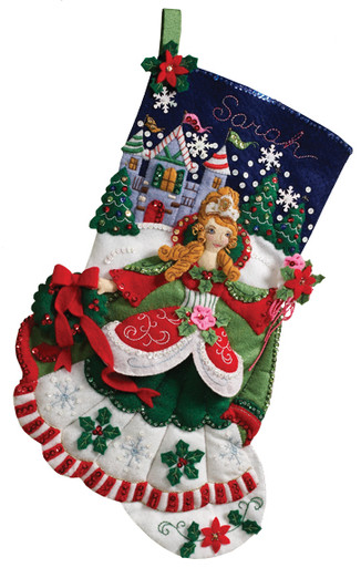 Bucilla ~ Princess ~ North Pole Frozen Elsa Anna 18 Felt Stocking Kit  86140