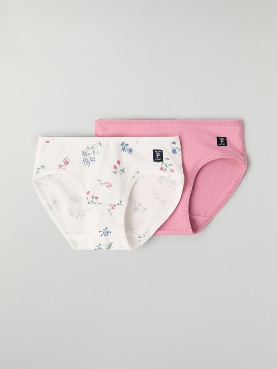 2-PACK DELICATE SPRIG 'N' SOLID GIRL'S GOTS BRIEFS (1-6YRS)-31640