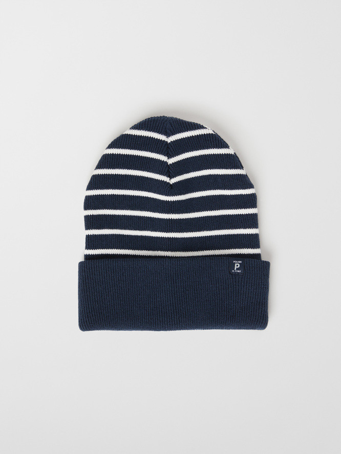 SIGNATURE STRIPE GOTS COTTON KNIT BEANIE (9-12YRS)-28696