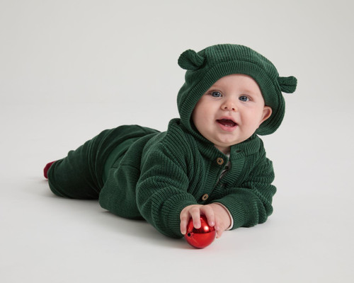 LITTLE CUB GOTS HOODED CARDIGAN (1-12MOS)-31251