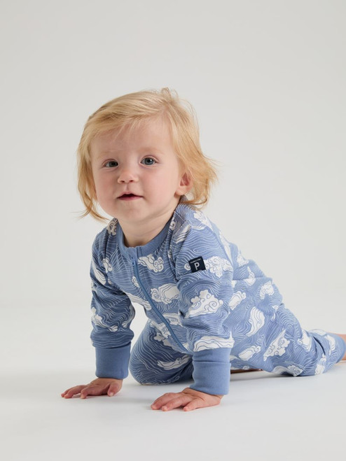 MUSTACHE CAMPAIGN GOTS PJ ROMPER (0-12MOS)-31163