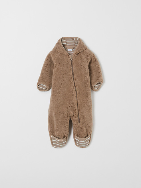 PILE FLEECE ECO TEDDY BEAR SUIT (1-9MOS)-29622