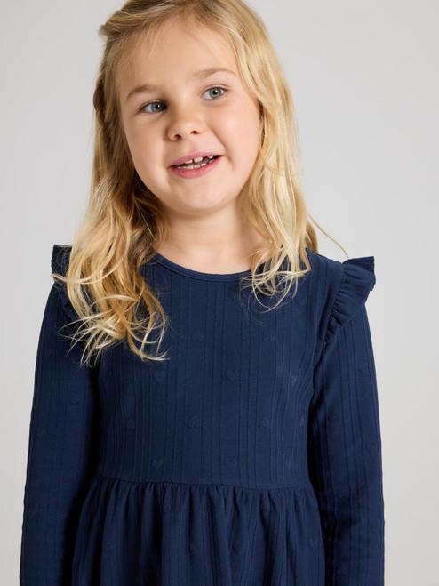 FINE RIB GOTS RUFFLE EVERYDAY DRESS (6-10YRS)-31577