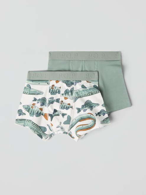 2-PACK FISH FRIENDS 'N' SOLID GOTS BOXERS (1-6YRS)-32179