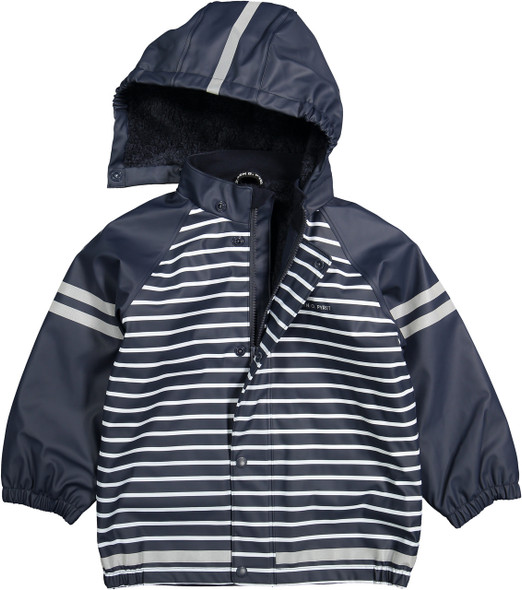 School Microfleece Lined Windproof Waterproof Jacket, Navy at John