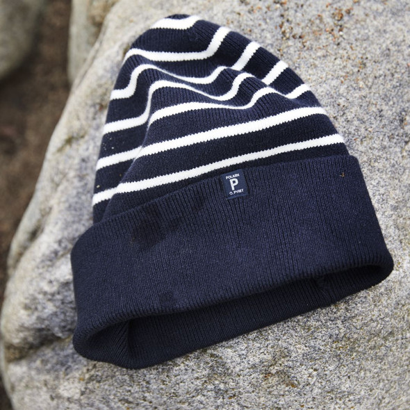 ●ANOETIC● ANC LOGO STRIPE BEANIE_GREY Signature Stripe Eco Cotton Knit Rib Beanie (9-12yrs)-27671